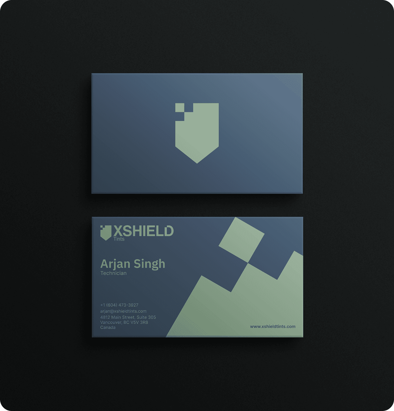 XShield Tints business card mockup