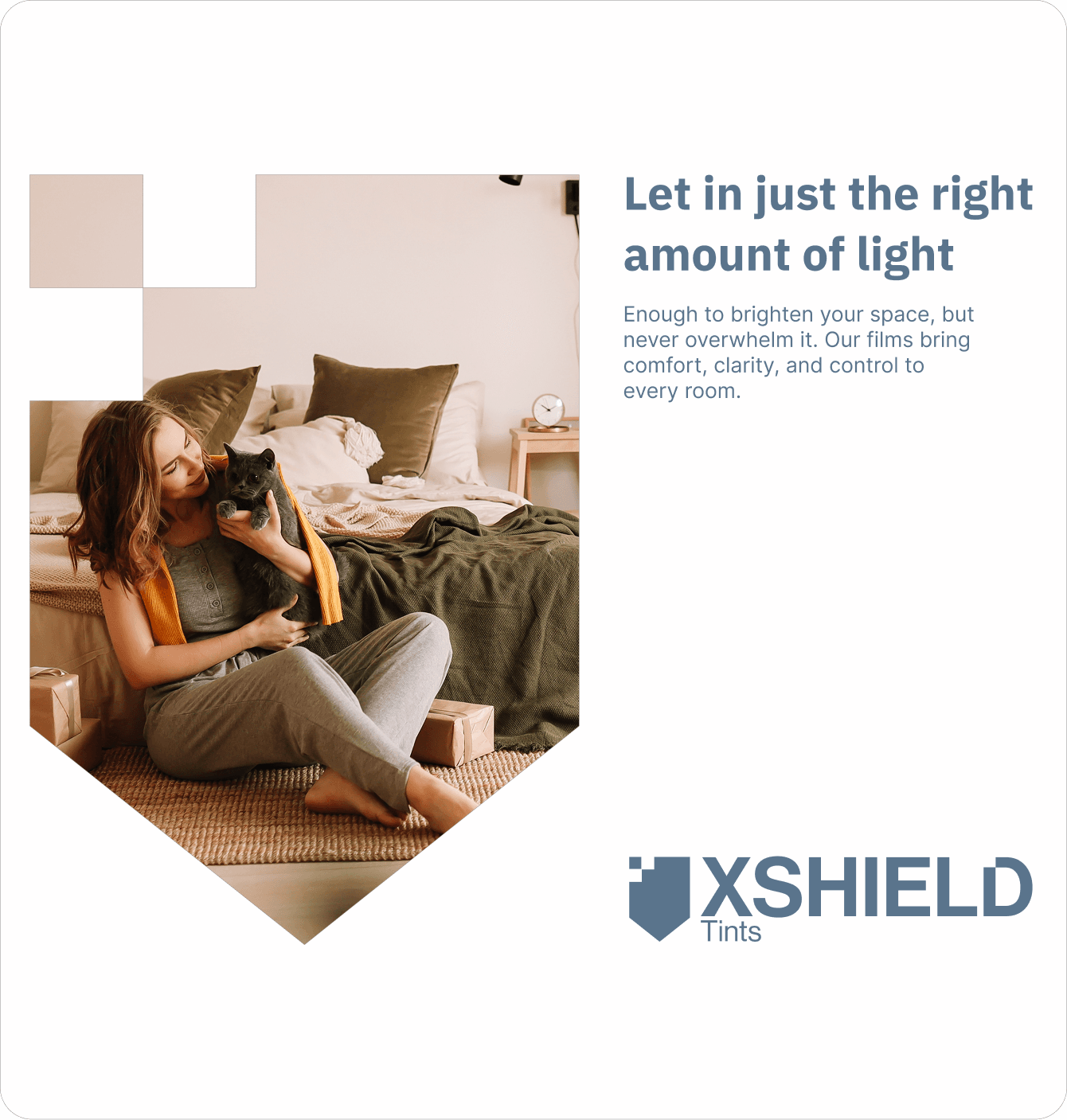 Let in just the right amount of light — XShield lifestyle brand mockup